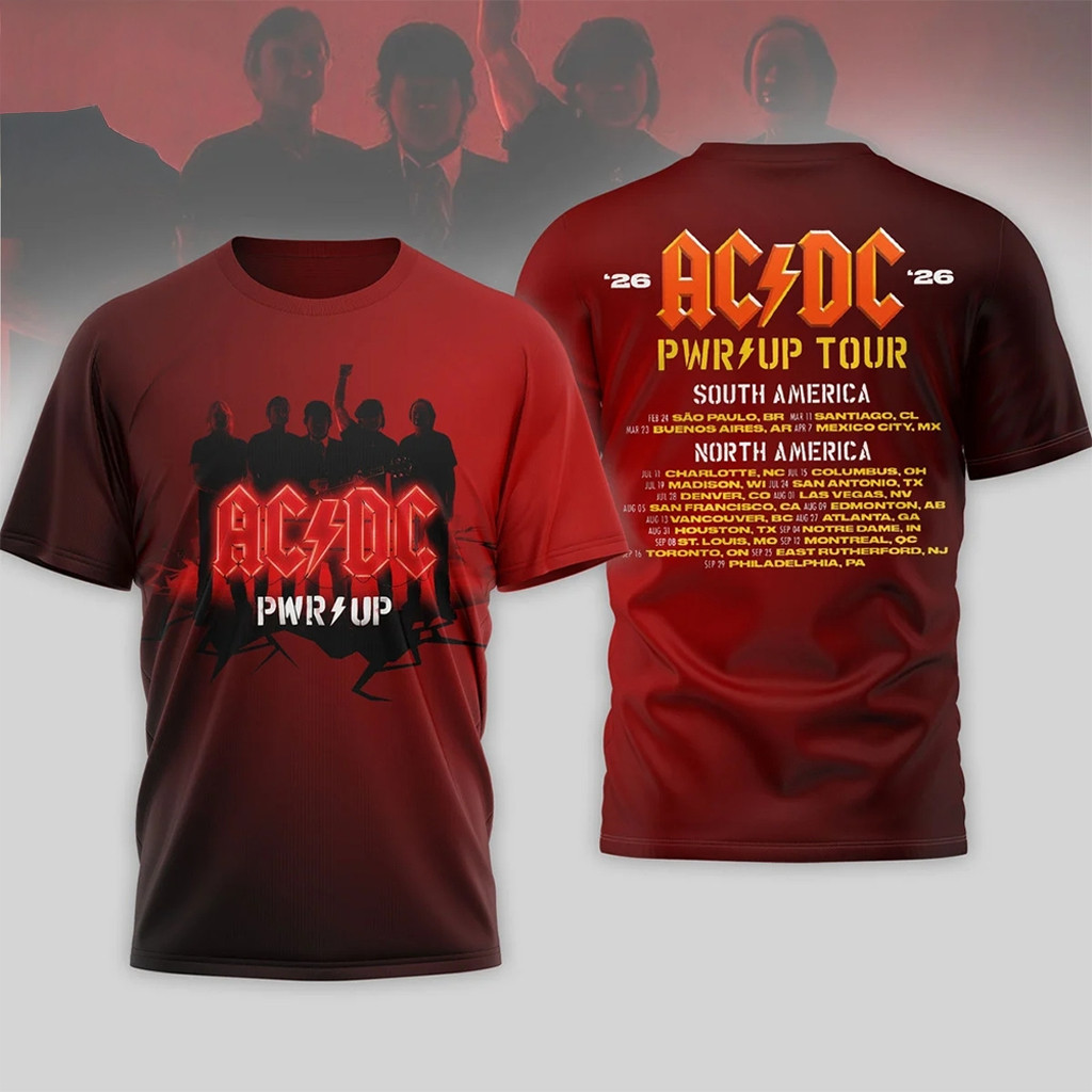 AC DC Merch AC DC PWR Up Tour 2026 Shirt Gift Ideas For Rock Music Lovers