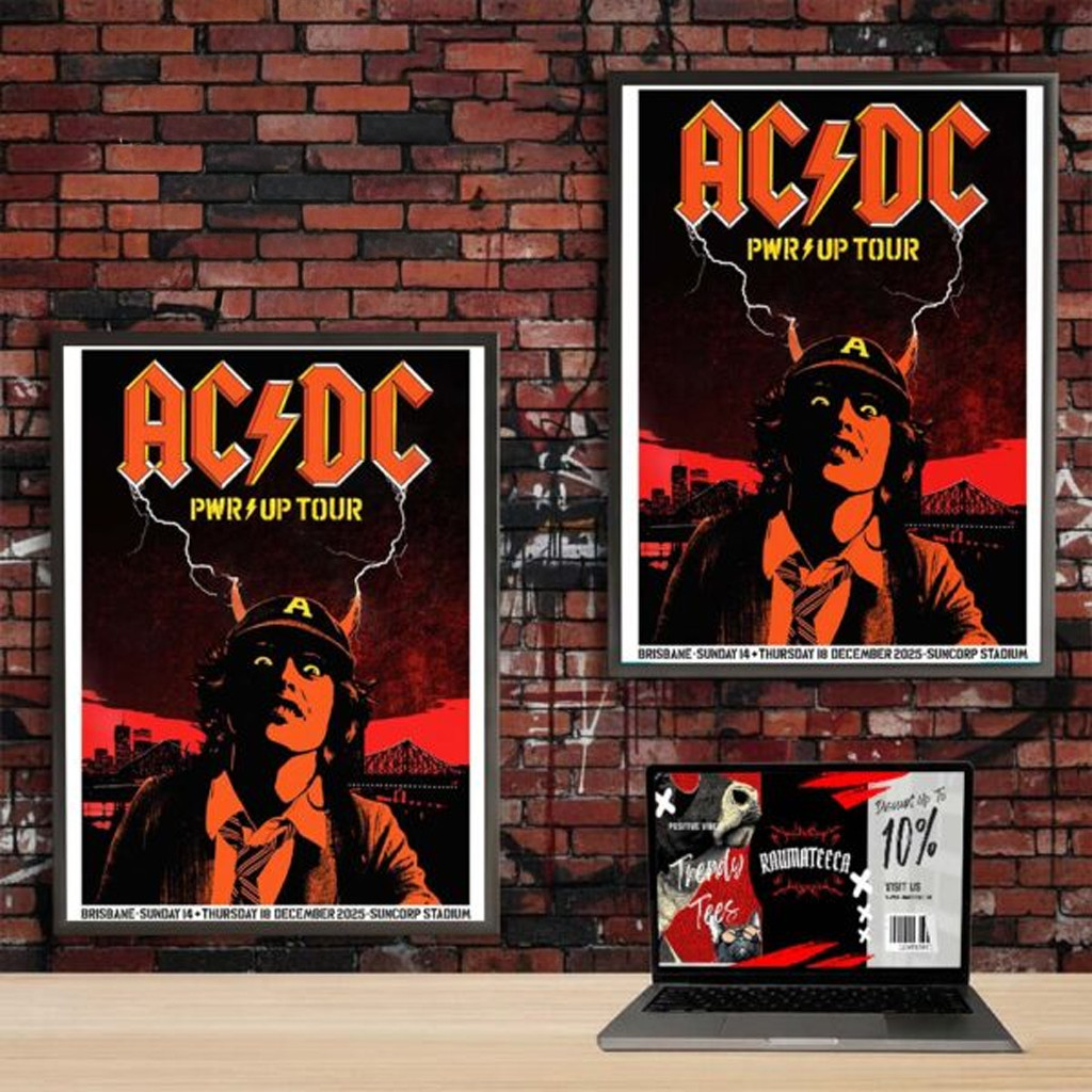 AC DC Merch PWR Up Tour Australia At Suncorp Stadium Poster Home Decor Gifts For Rock Lovers AC DC Merch PWR Up Tour Australia At Suncorp Stadium Poster Home Decor Gifts For Rock Lovers