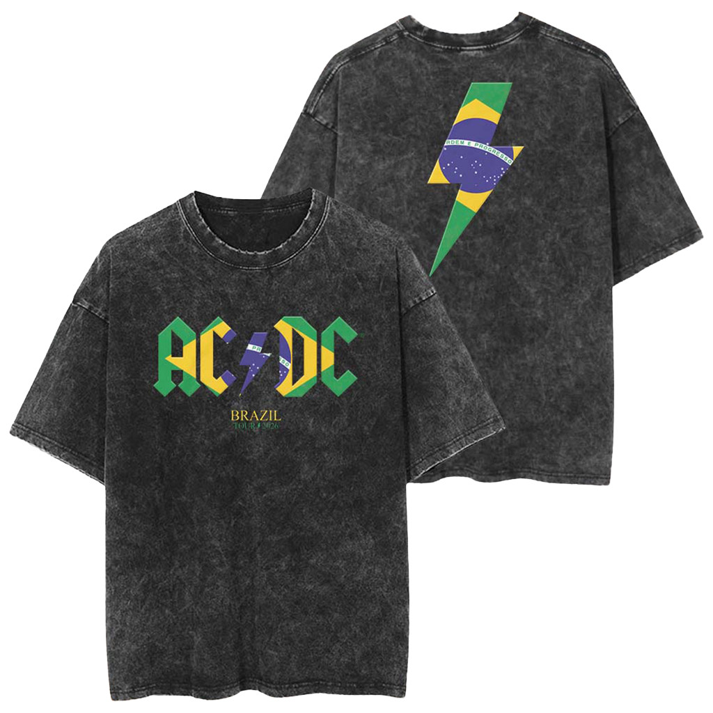 AC DC PWR Up Brazil Tour 2026 Brazil Thunder Flag Shirt ACDC Merch Gift For Rock Lover