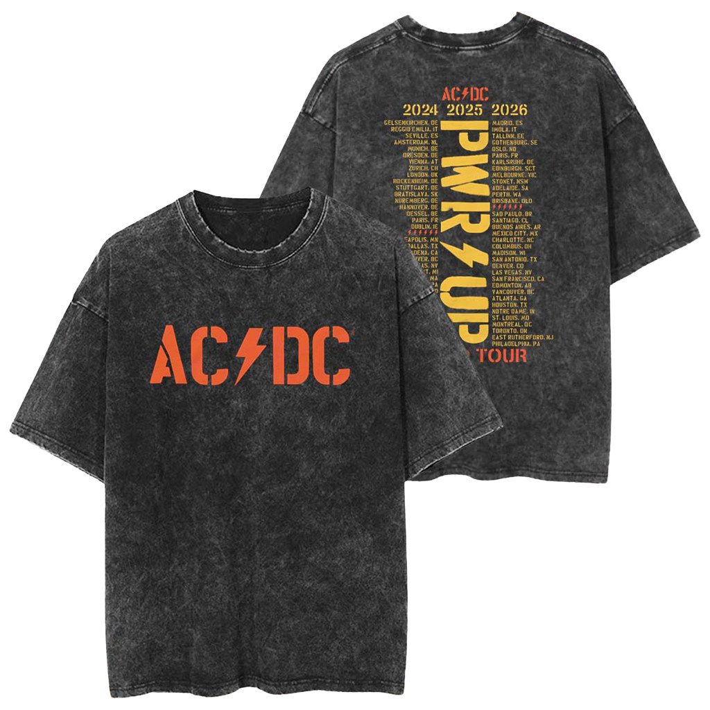 AC DC PWR Up World Tour Merch 2024 2025 2026 Logo With Dates T-Shirt AC DC Merch Fan Gifts