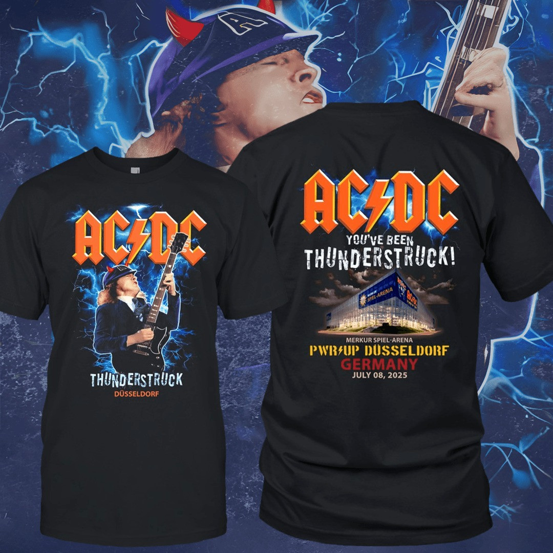 AC' DC PWR UP You've Been Thunderstruck Dusseldorf 2025 T-Shirt Germany Tour Fan Merch