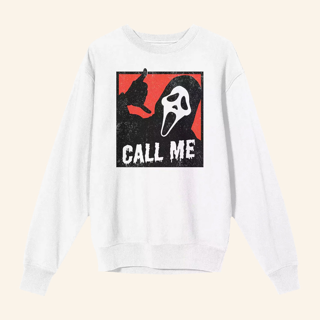 Academy Museum Merch Ghost Face Call Me Sweatshirt Halloween Gifts For Wife Academy Museum Merch Ghost Face Call Me Sweatshirt Halloween Gifts For Wife