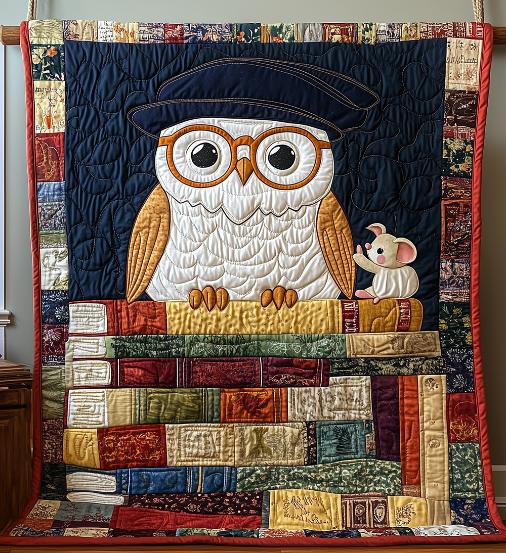 Academy Owl Educational Quilted Blanket Teacher Professor Cute Owl Themed Gifts For Her
