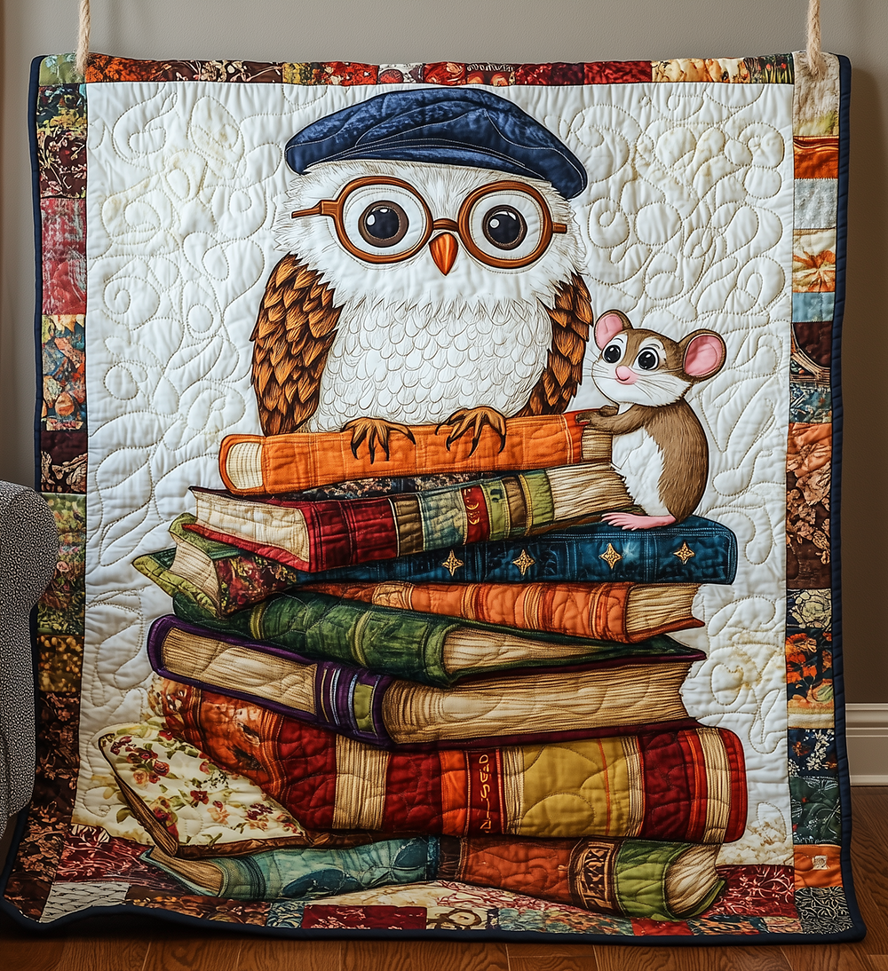 Academy Owl Graduation Theme Quilted Blanket Milestone Teacher Professor Gifts For Owl Lovers