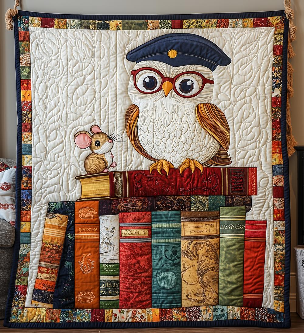 Academy Owl Intelligent Owl Quilted Blanket Teacher Appreciation Best Gifts For Owl Lovers