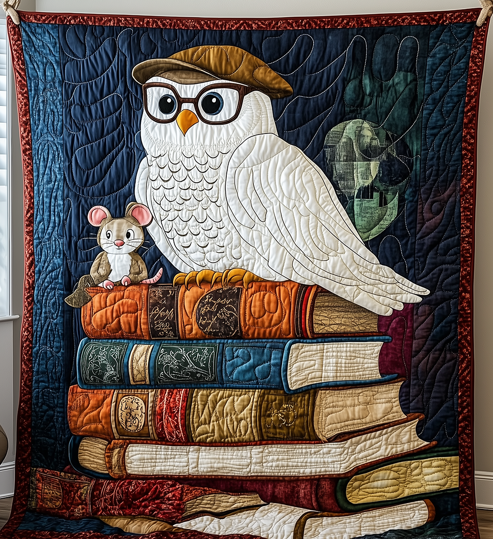 Academy Owl Lightweight Quilted Blanket Teacher Retirement Cute Owl Themed Gifts