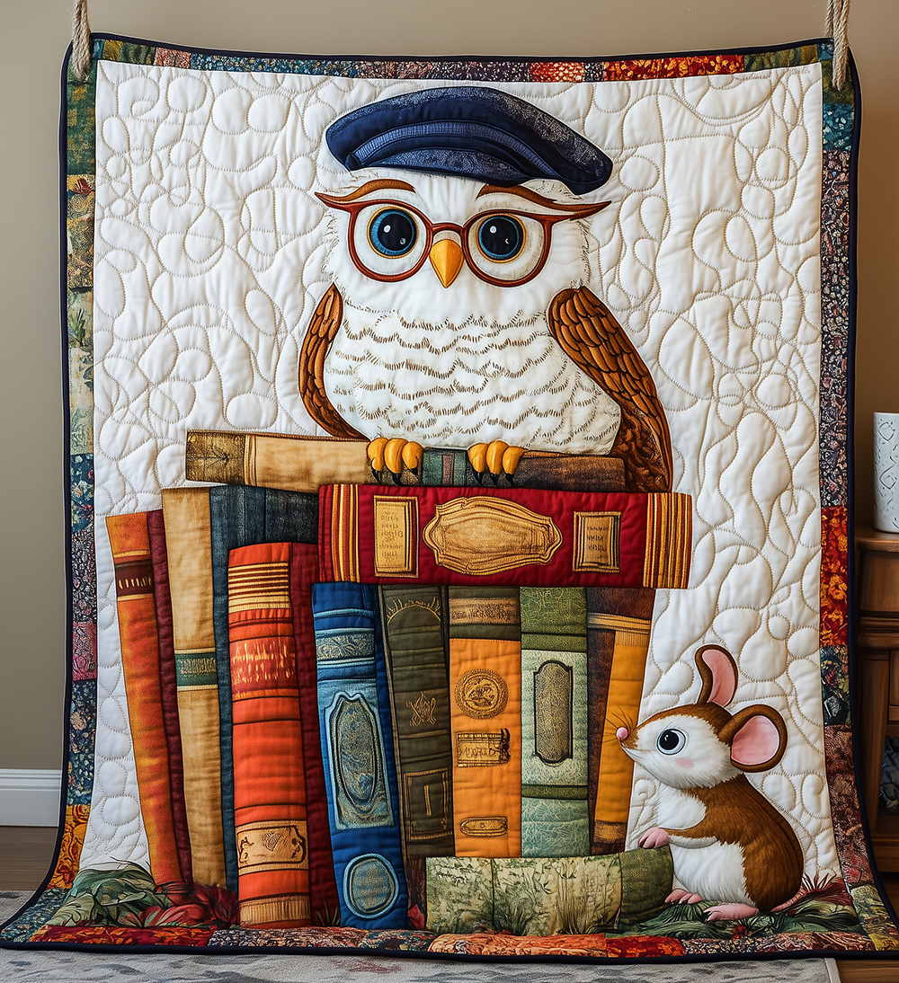 Academy Owl School Spirit Quilted Blanket Teacher Professor Cute Owl Themed Gifts