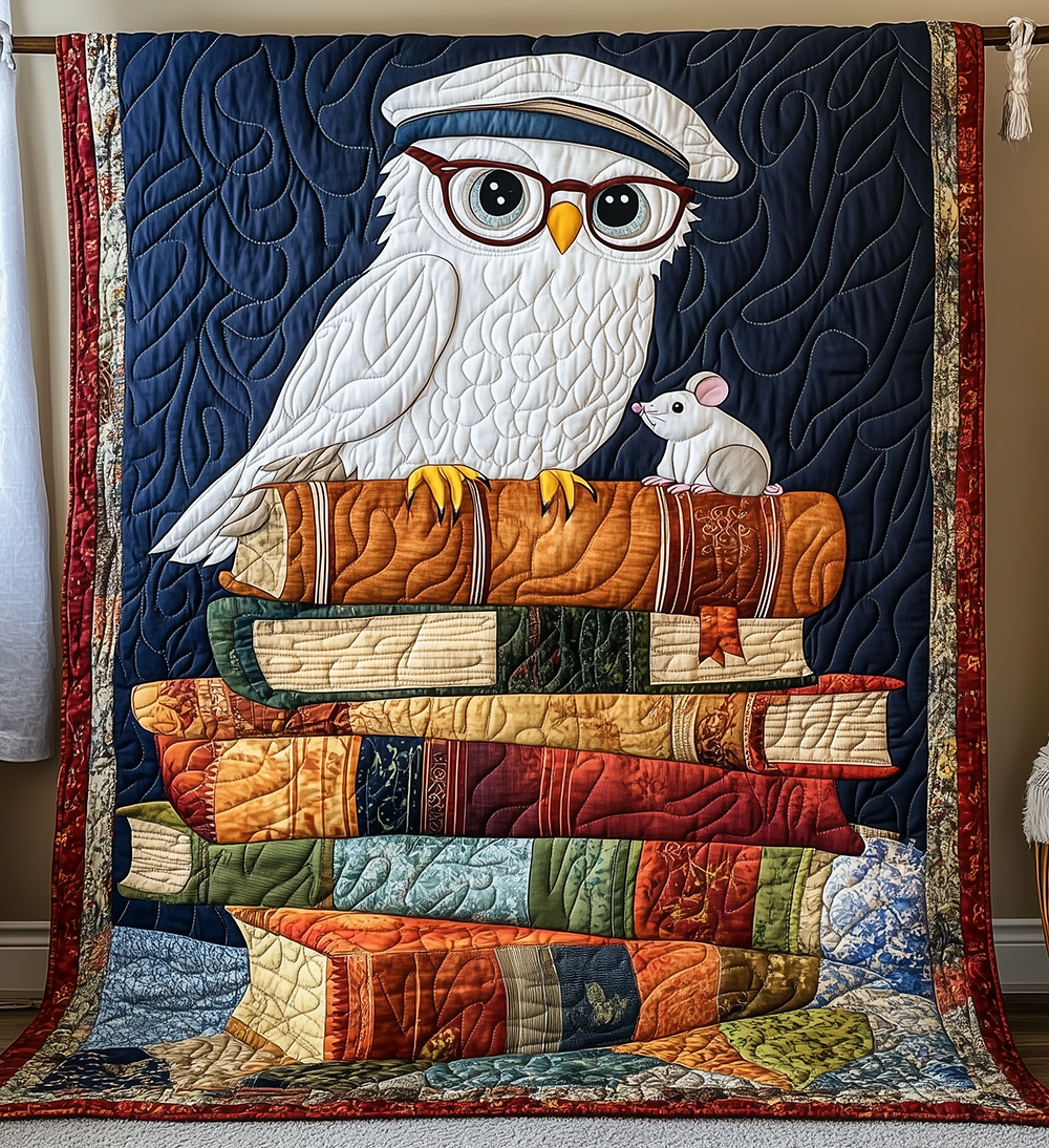 Academy Owl Wise Bird Quilted Blanket Professor Appreciation Graduation Gifts For Owl Lovers