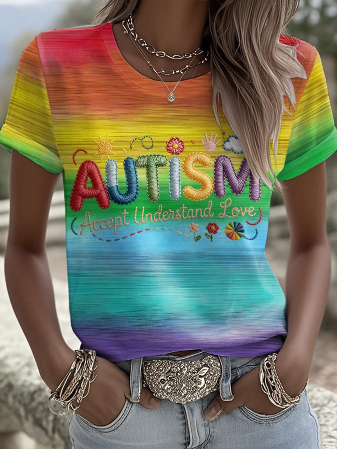Accept Understand Love Tie Dye T-Shirt Autism Awareness Clothing Gift For Autism Mom