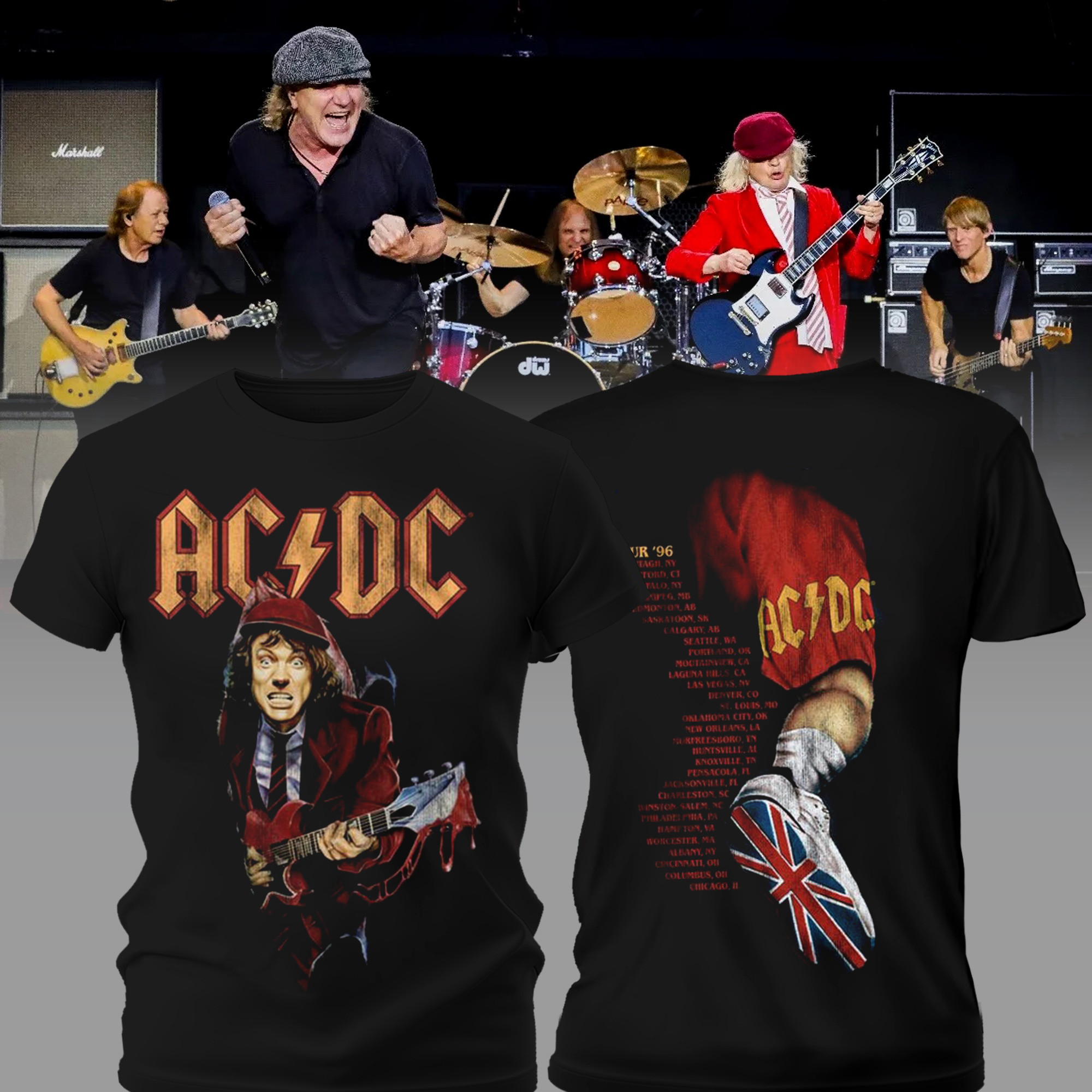 AC'DC 1996 Tour T-Shirt Gifts For Someone Who Likes Music