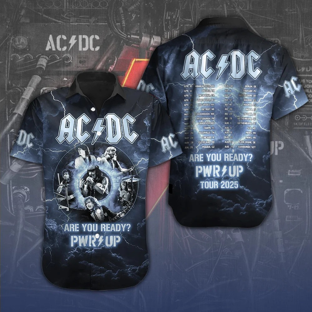 AC'DC Are You Ready Power Up Tour 2025 Hawaiian Shirt AC'DC Pwr Up Tour Merch Fan Gitts