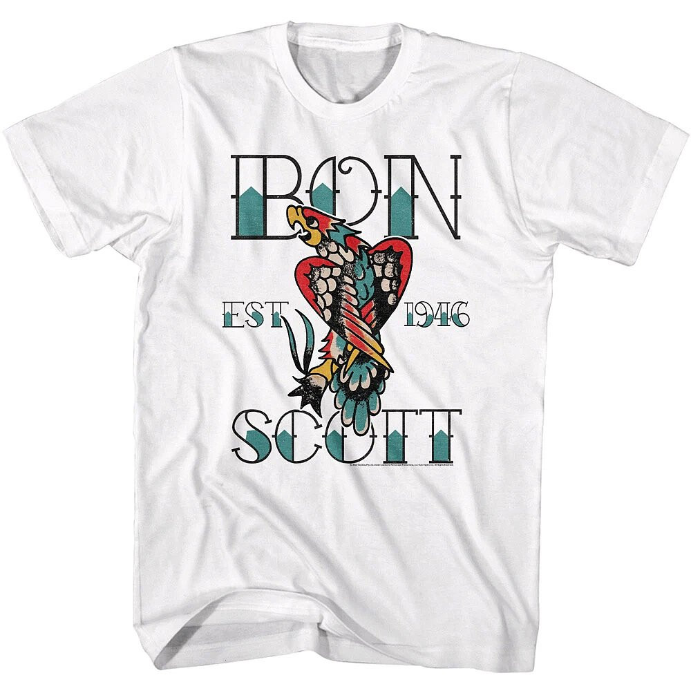 ACDC Bon Scott Parrot Tattoo Vintage Rock Band T-Shirt Best Gift For Fans