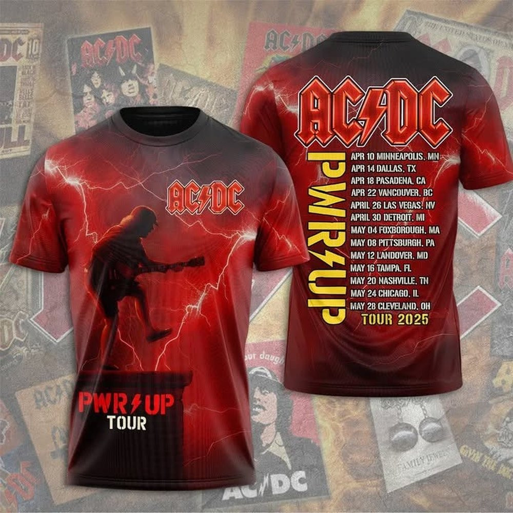 ACDC Concert T-Shirt ACDC Tour Merch 2025 Gifts For Music Lovers