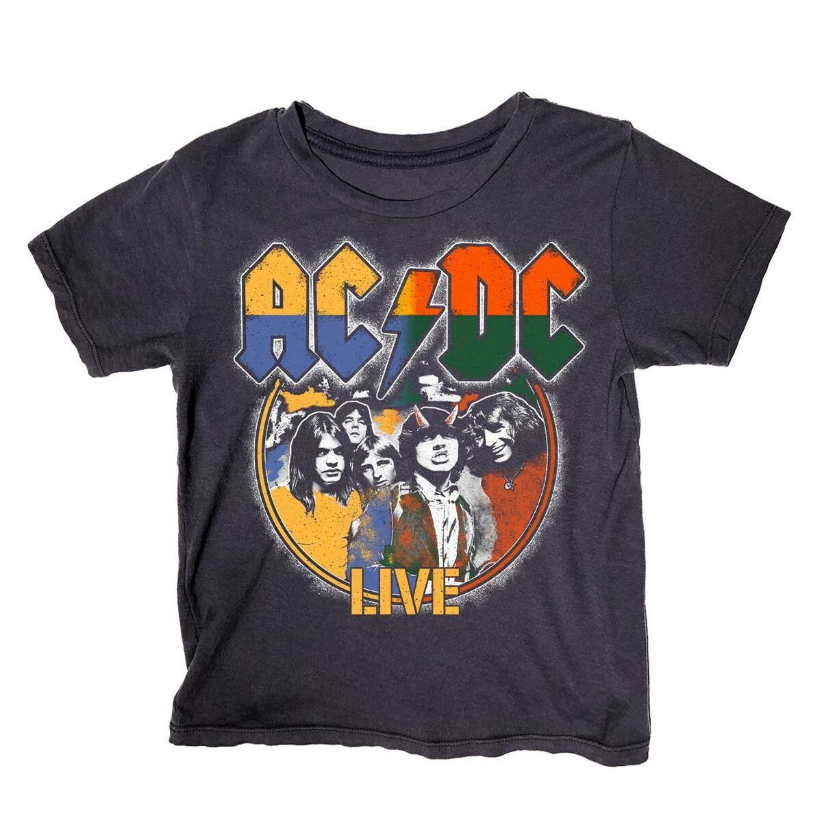ACDC LIVE Colorblock Graphic Baby Tee Mothers Day Gift Ideas Last Minute