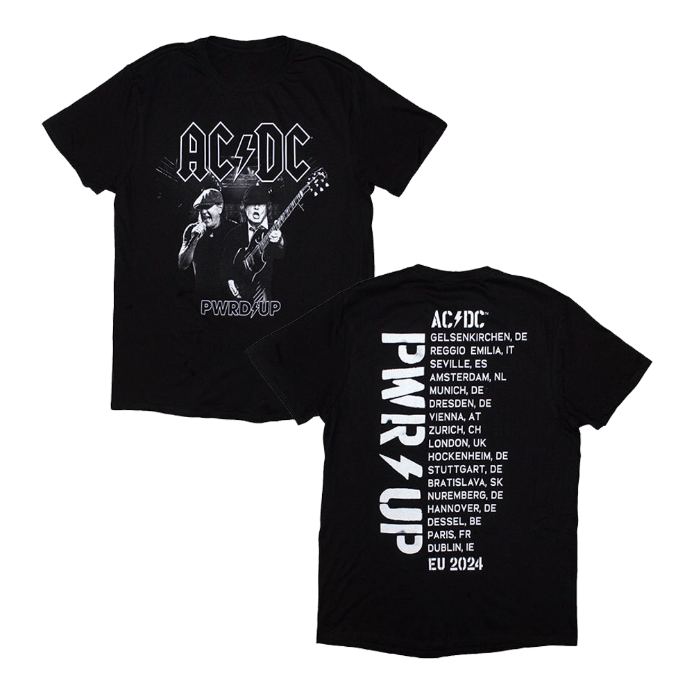 ACDC Merch Angus And Bryan Pwr Up Tour T-Shirt Cool Gifts For Music Lovers