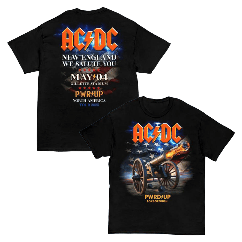 ACDC Merch Foxborough PWR Up Tour T-Shirt Gift Ideas For Music Lovers