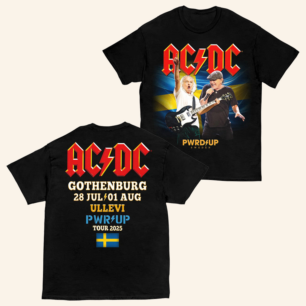 ACDC Merch Gothenburg Pwr Up Event Tour T-Shirt Gifts For Music Lovers