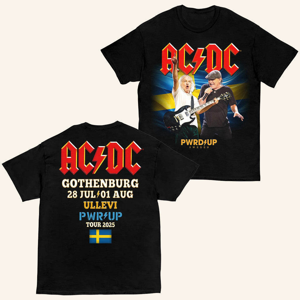 ACDC Merch Gothenburg Pwr Up Event Tour T-Shirt Gifts For Music Lovers ACDC Merch Gothenburg Pwr Up Event Tour T-Shirt Gifts For Music Lovers