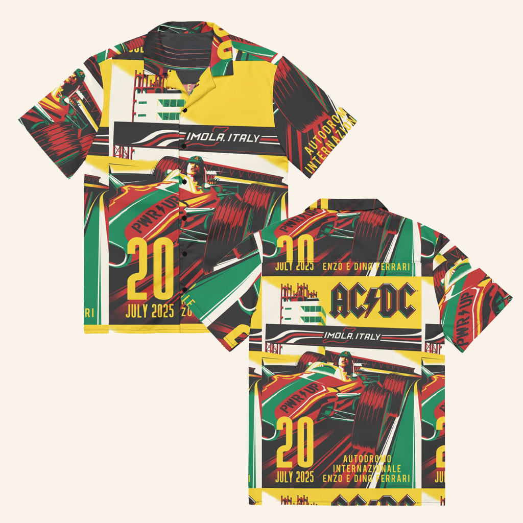 ACDC Merch Imola Button Down Shirt Music Lover Gifts For Him