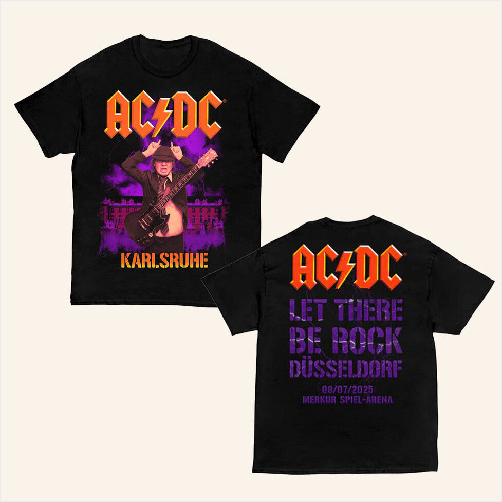 ACDC Merch Karlsruhe Pwr Up Event Tour T-Shirt Gifts For Music Fans Birthday Gifts For Besties