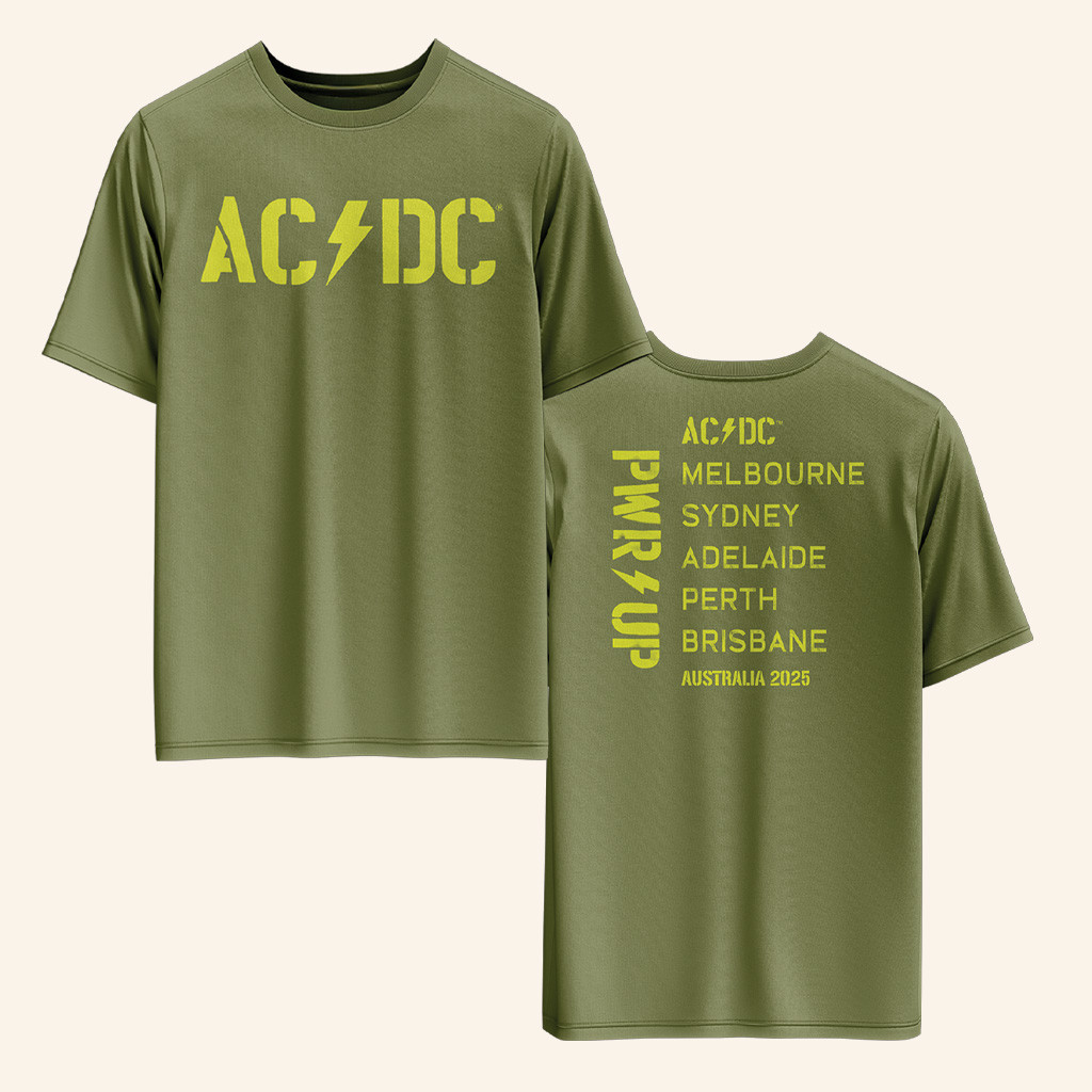 ACDC Merch Logo Pwr Up Tour T-Shirt Best Gifts For Music Lovers