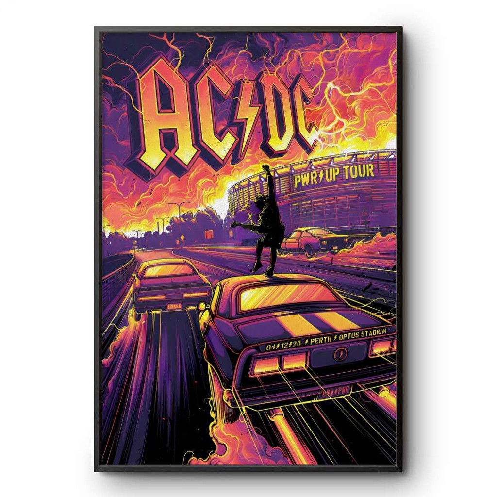 ACDC Merch Perth PWR UP Tour 2025 Poster Home Decor Best Gifts For Rock Music Lovers