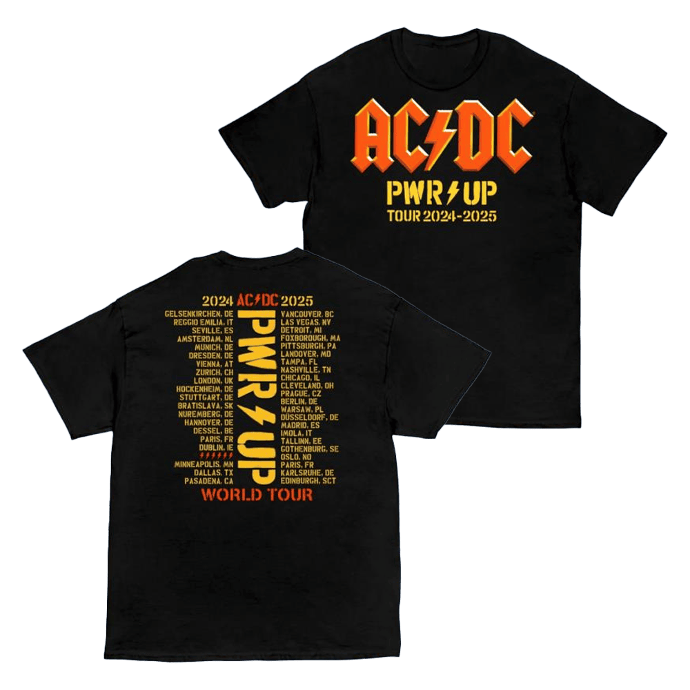 ACDC Merch PWR Up World Tour T-Shirt Dad Birthday Gifts For Music Fans ACDC Merch PWR Up World Tour T-Shirt Dad Birthday Gifts For Music Fans
