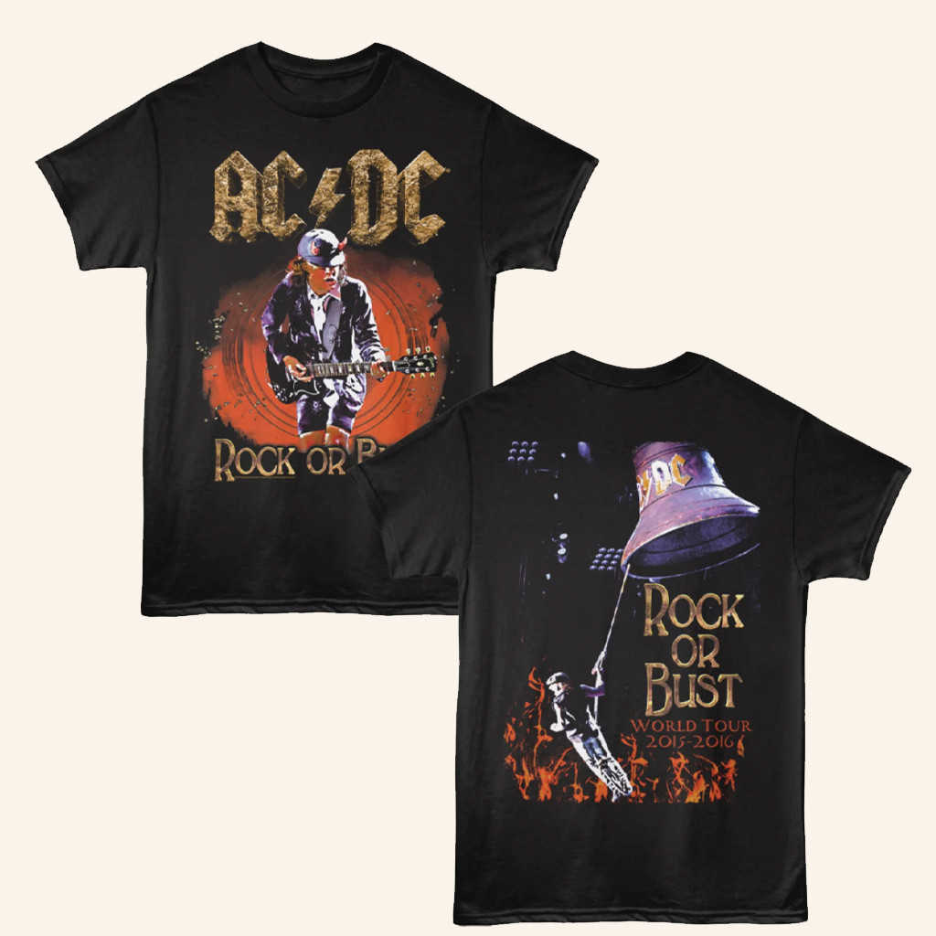 ACDC Merch Rock Or Bust World Tour 2015 2016 T-Shirt Gifts For Father