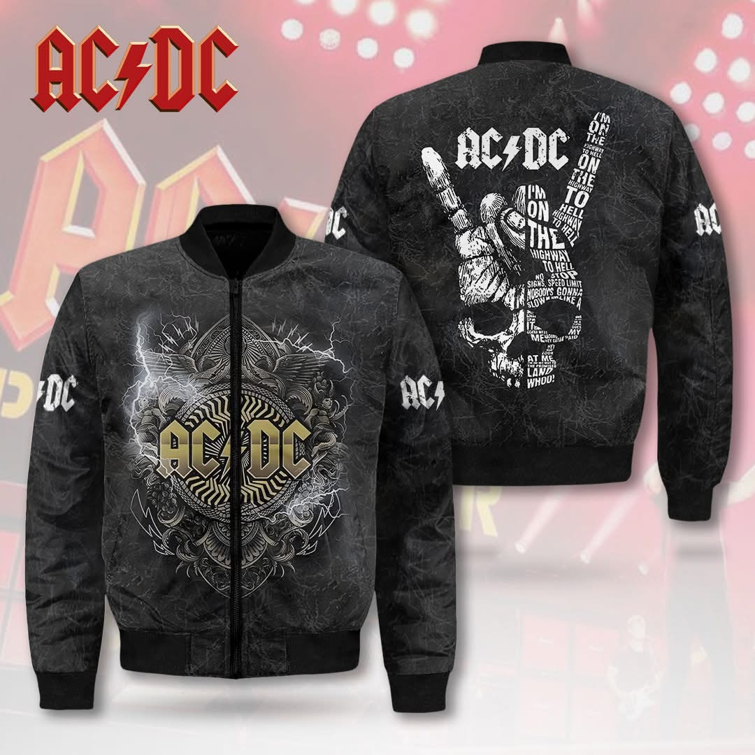 AC'DC Power PWR Up 2025 Merch Bomber Jacket Cool Gifts For AC'DC Fans For Him