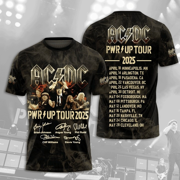 AC'DC Power PWR Up North America Tour 2025 T-Shirt ACDC Concert Merch Cool Gifts