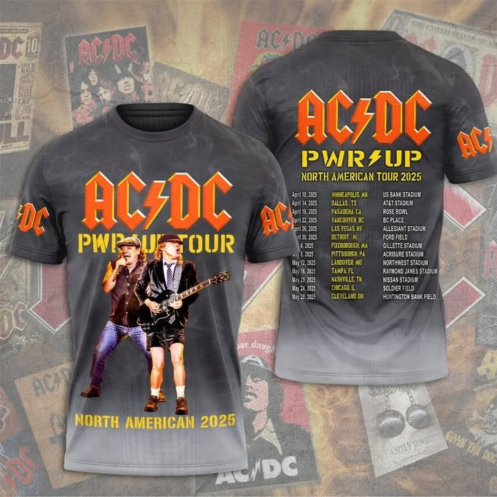 AC'DC Power PWR Up North America Tour 2025 T-Shirt Concert Merch Fan Gifts For Him