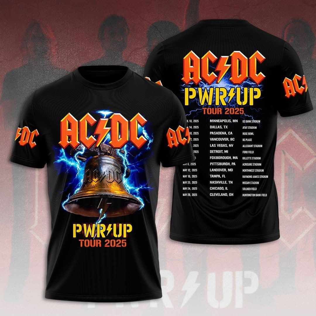AC'DC Power Up Tour 2025 T-Shirt ACDC Tour Merch Apparel Perfect Gifts For Rock Fans