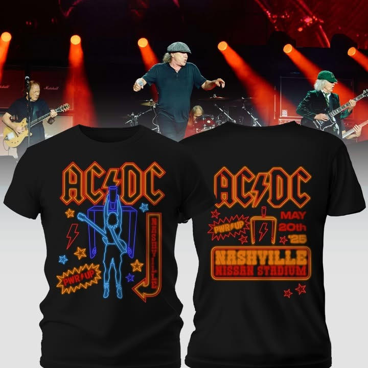 AC'DC PWR Power Up In Nashville Tennessee Tour Merch T-Shirt 2025 Gifts For Fans