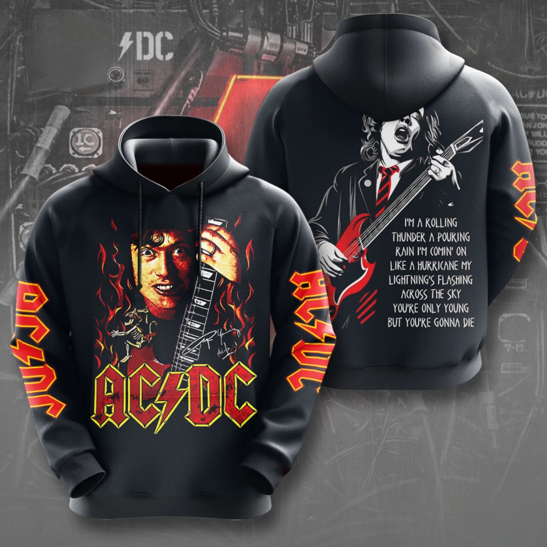 ACDC Pwr Up 2025 I'm Rolling Thunder 3D Hoodie Unique Gifts For Music Lovers
