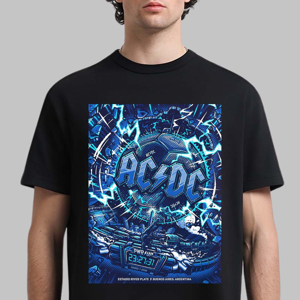 ACDC PWR Up Buenos Aires Argentina 2026 Venue Poster T-Shirt ACAC Fan Merch Present For Him