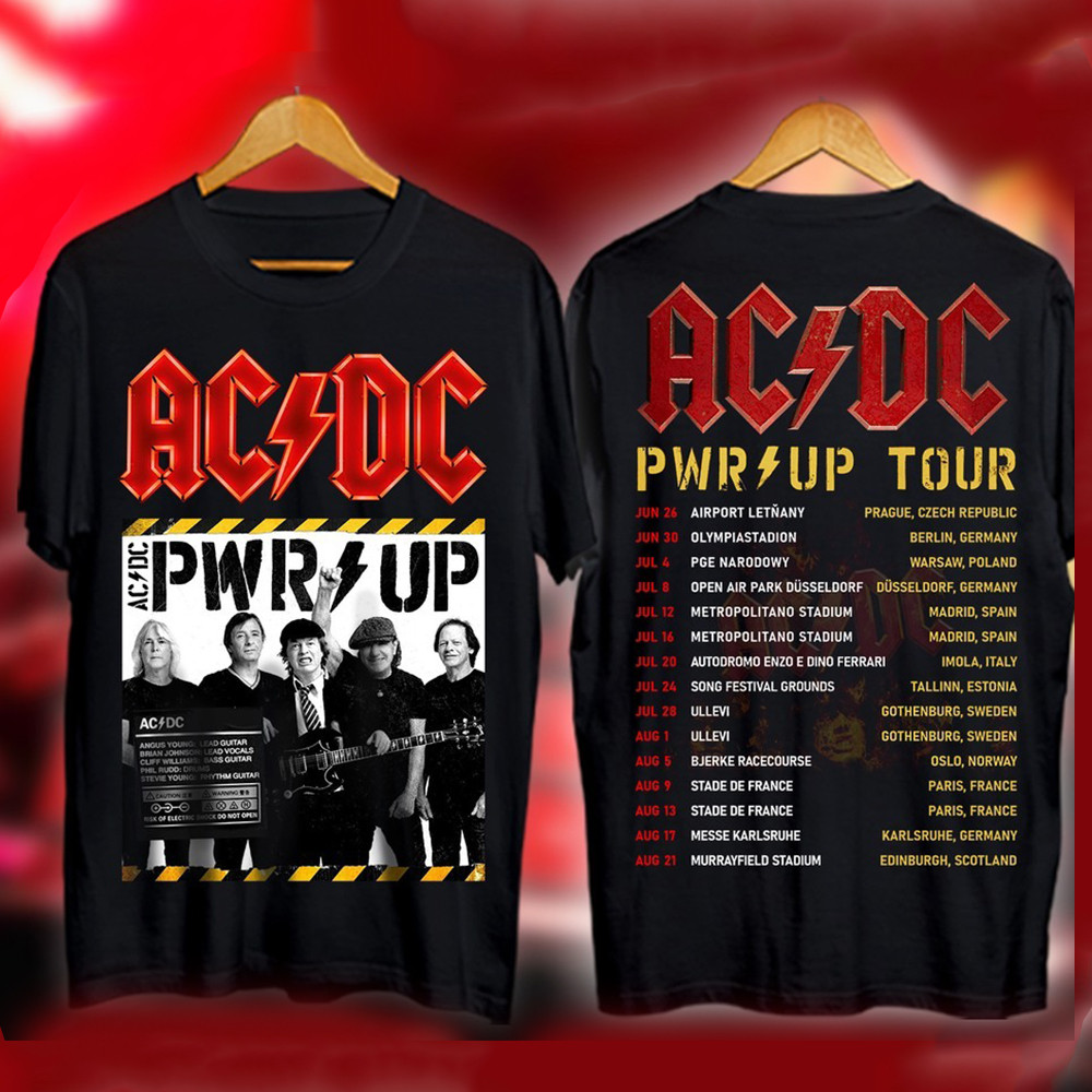 AC'DC Pwr Up Europe Tour Tour 2025 Shirt AC'DC Power Up Europe Tour Merch Gifts For Fans