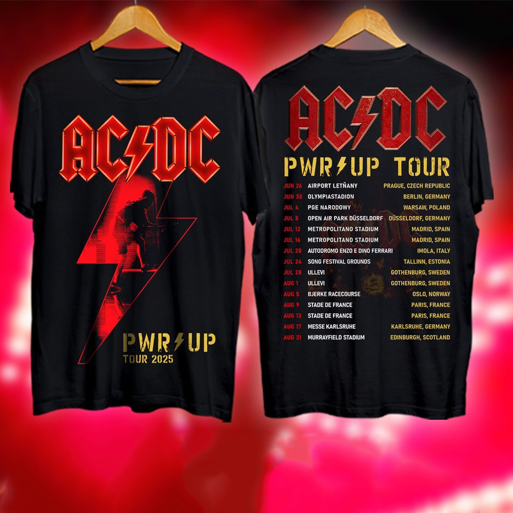 AC'DC Pwr Up Europe Tour Tour 2025 T-Shirt AC'DC Power Up Europe Tour Collect Merch Gifts