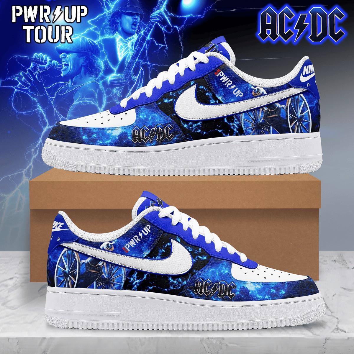 ACDC PWR Up Tour 2025 AF1 Shoes Gift Ideas For Music Lovers
