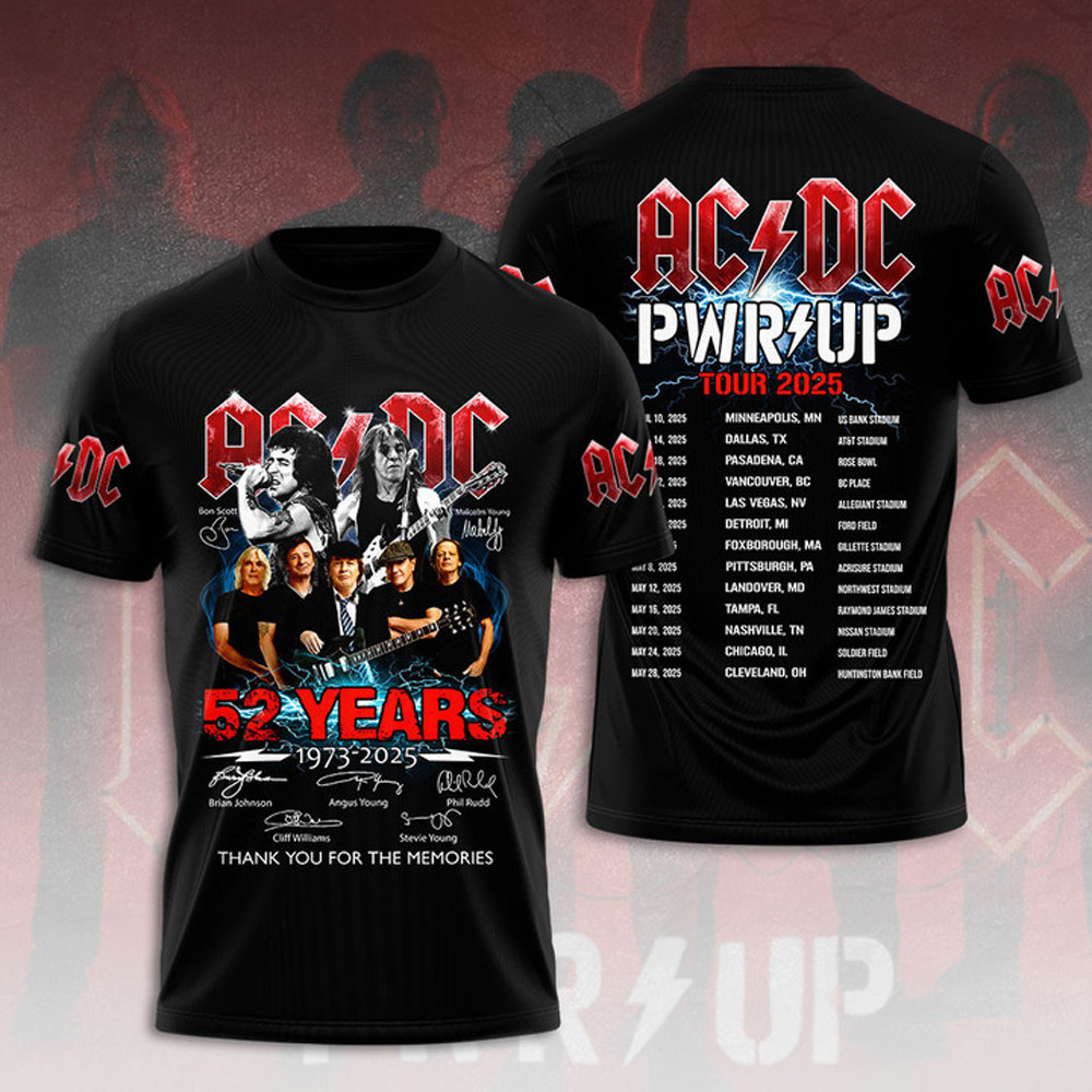 ACDC Pwr Up Tour 2025 T-Shirt Best Gifts For Concert Lovers
