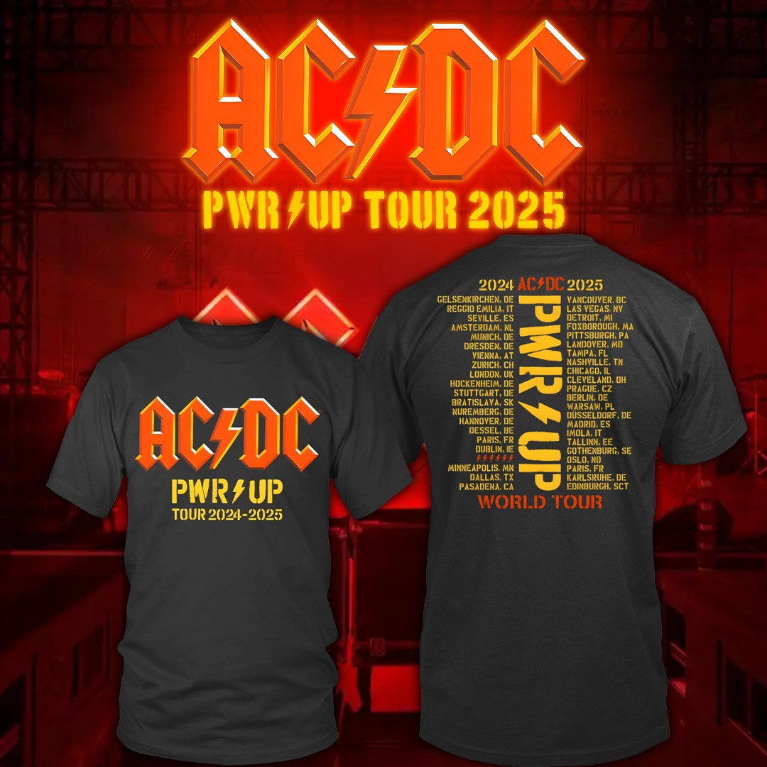 AC/DC PWR UP World Tour 2024 2025 T-Shirt ACDC Power Up Tour Apparel Unique Fan Gifts
