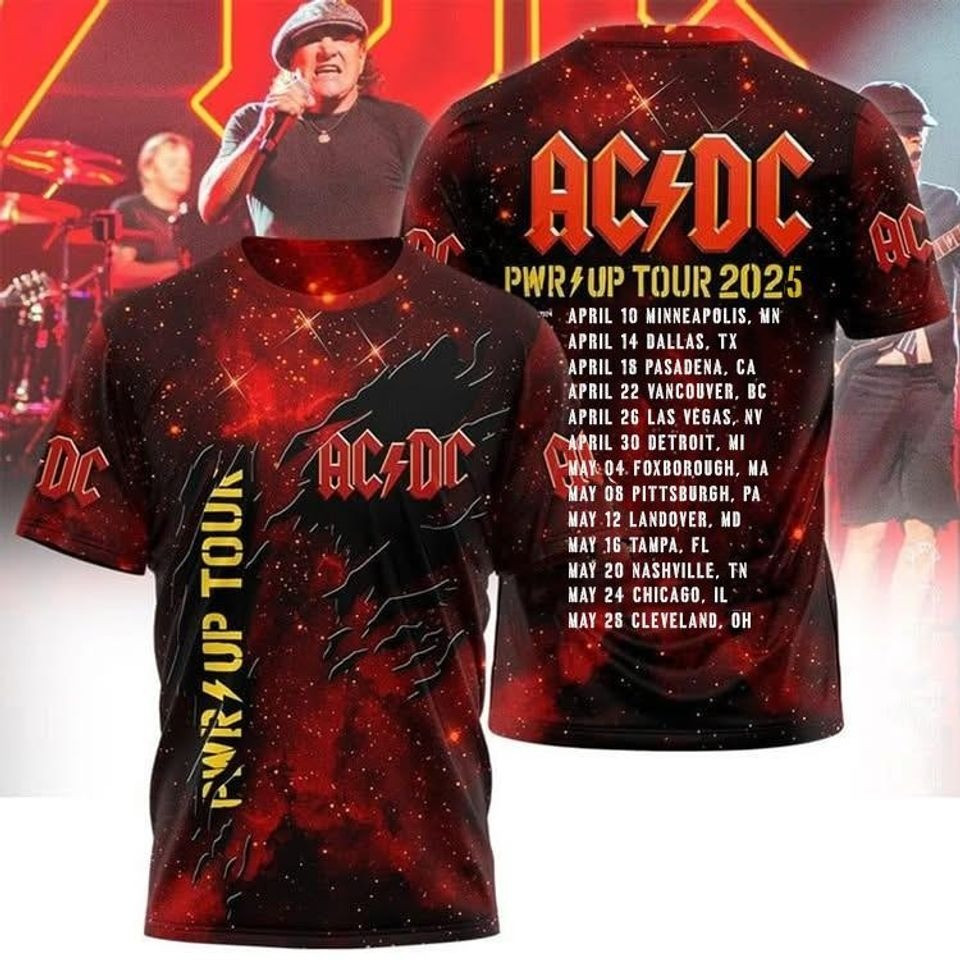 AC'DC Rock Music Band T-Shirt Pwr Up Tour 2025 Shirt Power Up Tour Merch