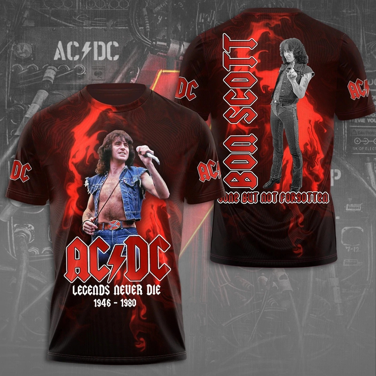 ACDC Tour 2025 Bon Scott 3D T-Shirt Limited Edition Gift For Fan