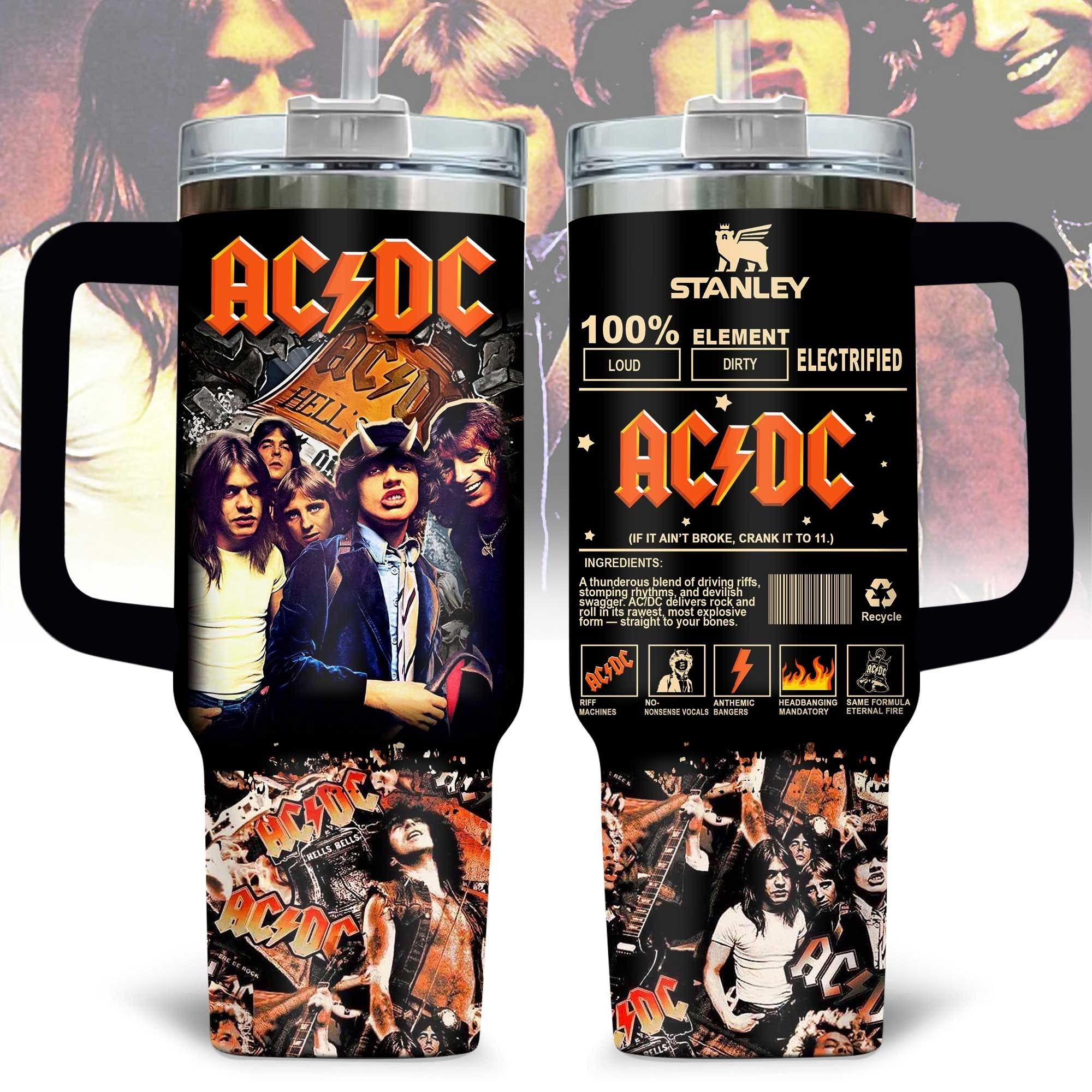 AC'DC Tumbler Merchandise Themed Gifts For ACDC Fans For Him Father's Day Ideas For Dad