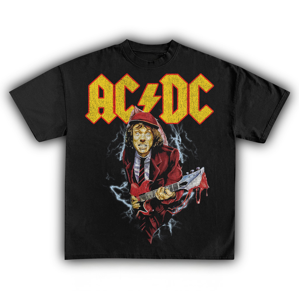 ACDC Vintage T-Shirt White ACDC Merch Christmas Presents For Music Lovers ACDC Vintage T-Shirt White ACDC Merch Christmas Presents For Music Lovers