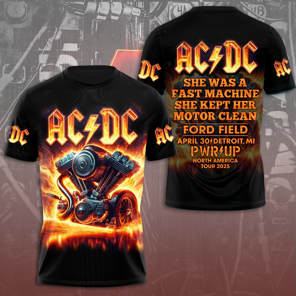 ACDC World Tour PWRUP 2025 T-Shirt Best Gifts For Music Lovers