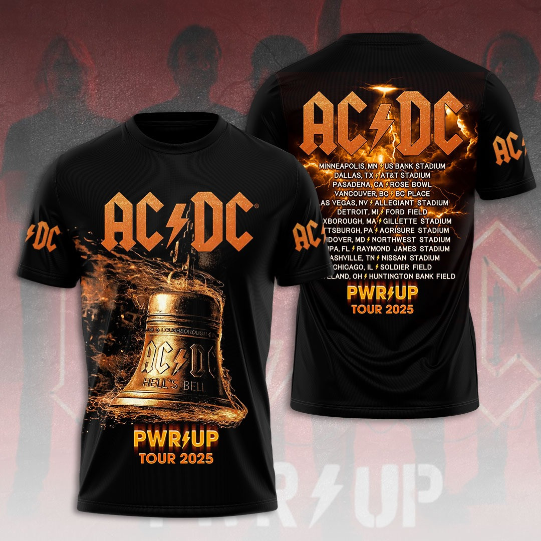 ACDC World Tour PWRUP 2025 T-Shirt Unique Gifts For Music Lovers