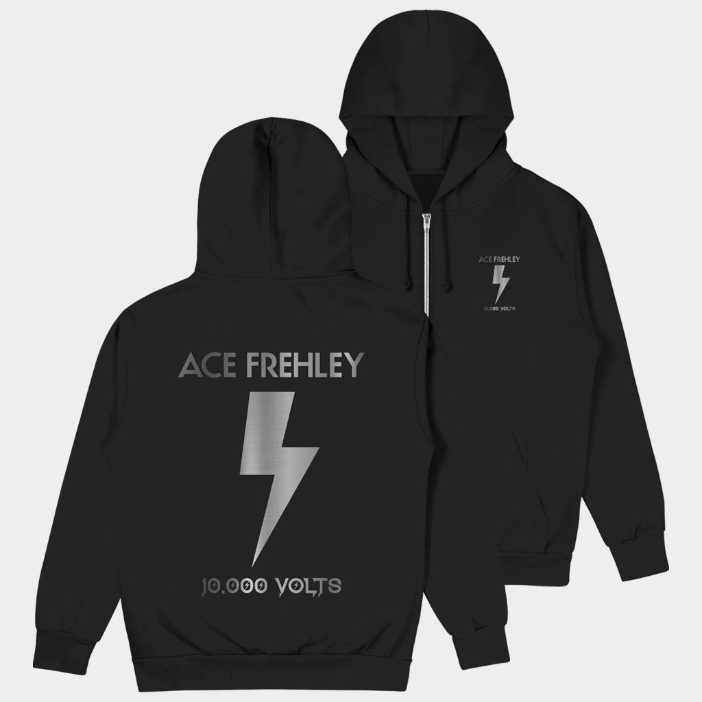 Ace Frehley Merch 10 000 Volts Zip Hoodie Ace Frehley Hoodie Best Gifts For Music Lovers