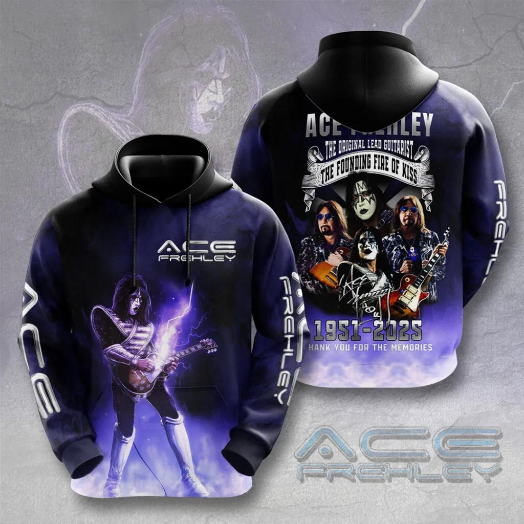 Ace Frehley RIP 2025 Memories Thank You For The Memories Hoodie Ace Frehley Merch Fans Gifts