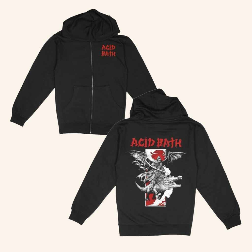 Acid Bath Merch Alligator Black Zip Hoodie Christmas Ideas For Husband Acid Bath Merch Alligator Black Zip Hoodie Christmas Ideas For Husband