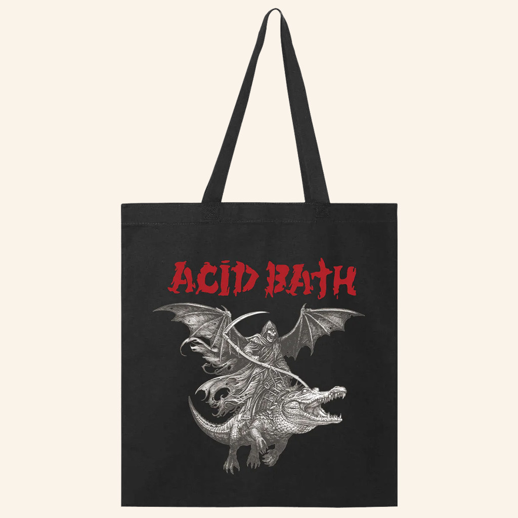 Acid Bath Merch Alligator Reaper Tote Bag Gift Ideas For Music Lovers
